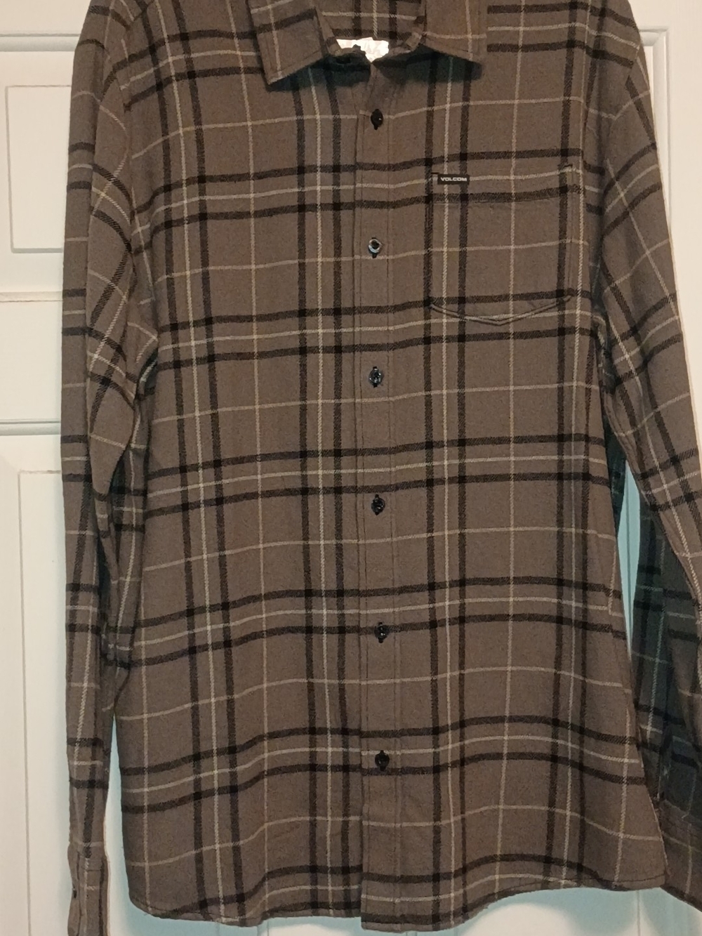 Volcom Brown Plaid Button-Up Shirt